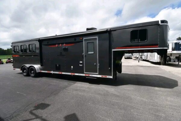 Private Treaty- Gently Used 2023 Charcoal Grey Bison Silverado LQ 3-Horse Slant Load