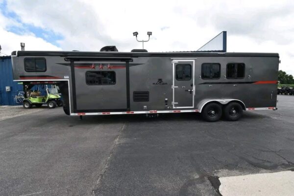 Private Treaty- Gently Used 2023 Charcoal Grey Bison Silverado LQ 3-Horse Slant Load