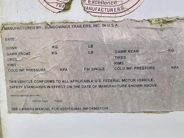 1997 SUNDOWNER 2H SLANT BP * ALL ALUMINUM